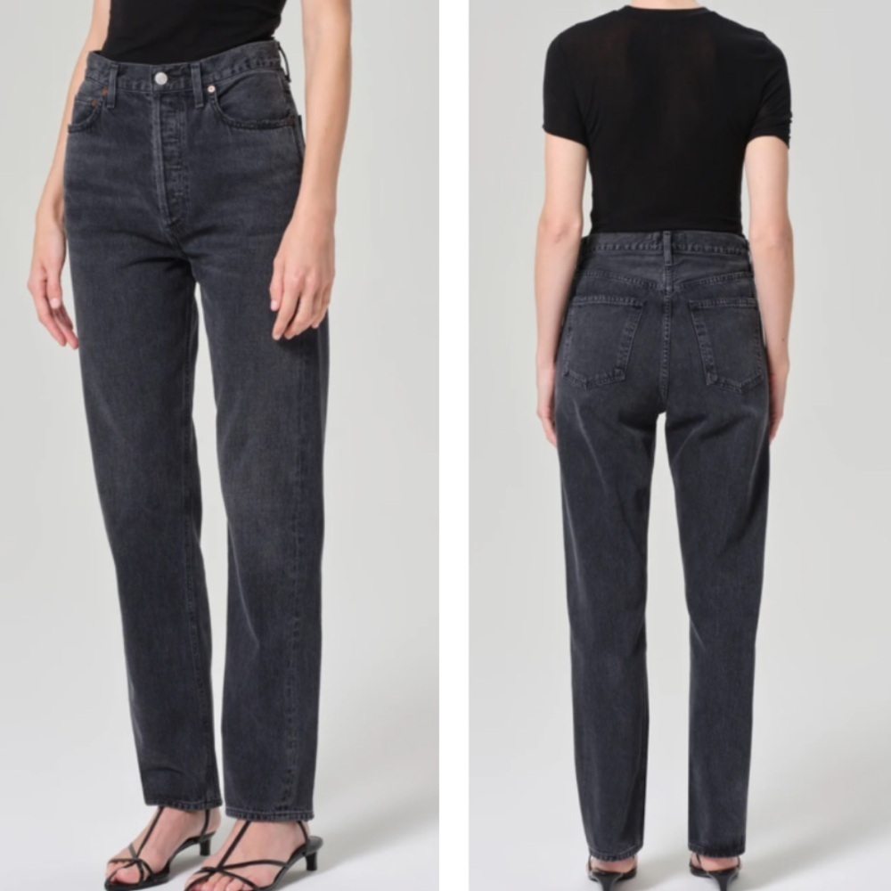 Agolde Women's Straight Leg Jeans - Dark Gray